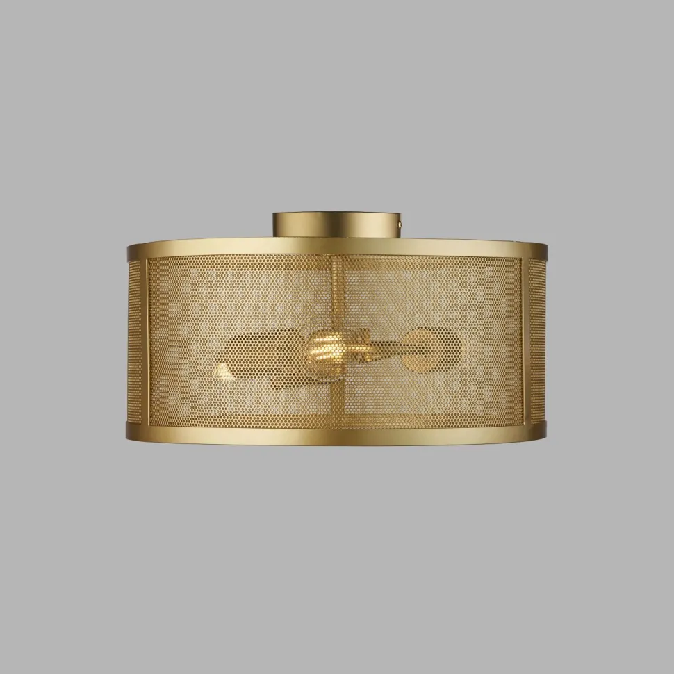 Deckenleuchte Metall Ø 45 cm H: 24 cm rund 3x E27 Gold