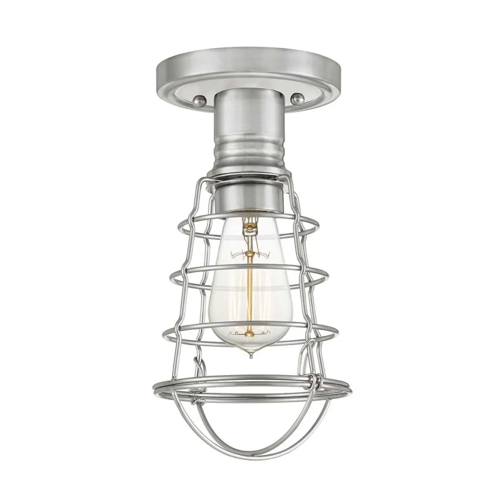 Deckenleuchte Metall Ø 14,5 cm klein Nickel gebürstet