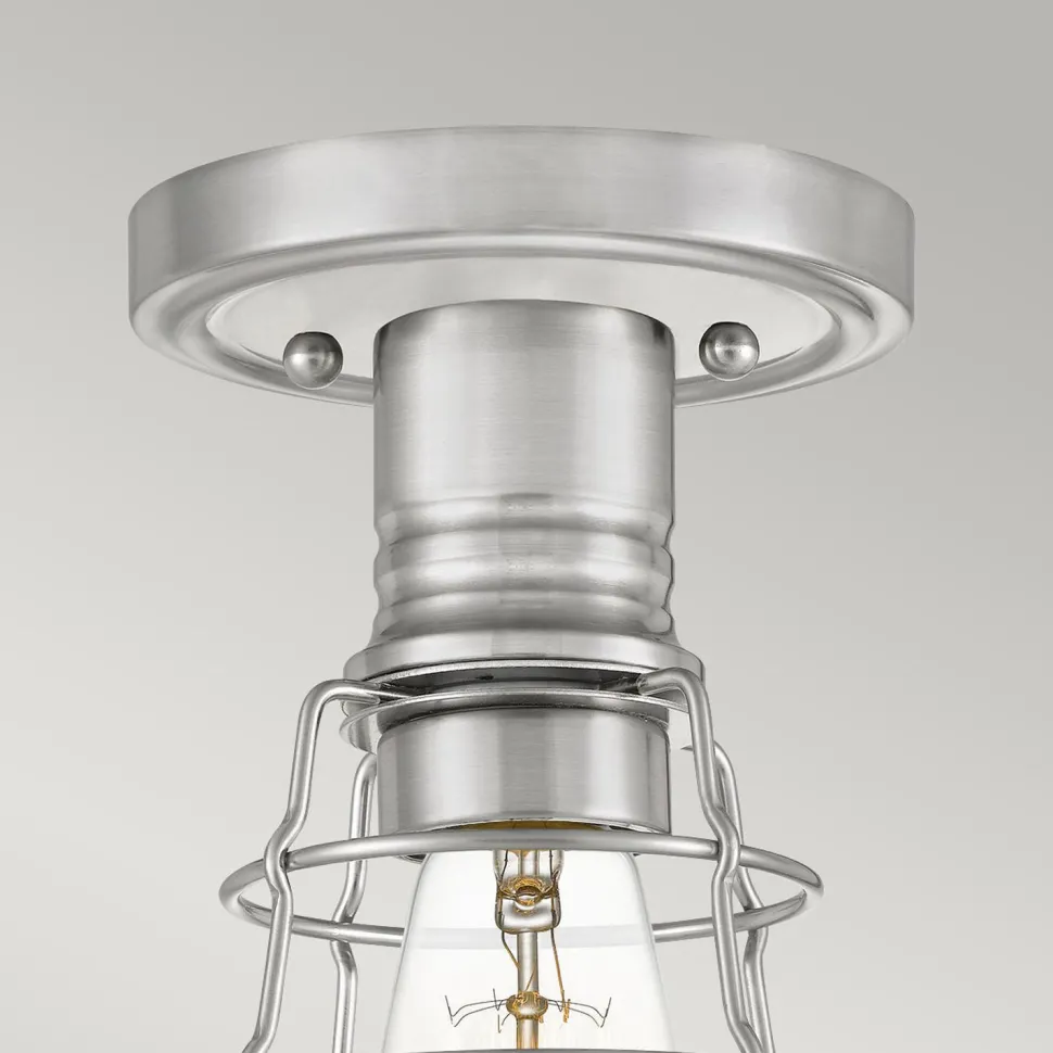 Deckenleuchte Metall Ø 14,5 cm klein Nickel gebürstet