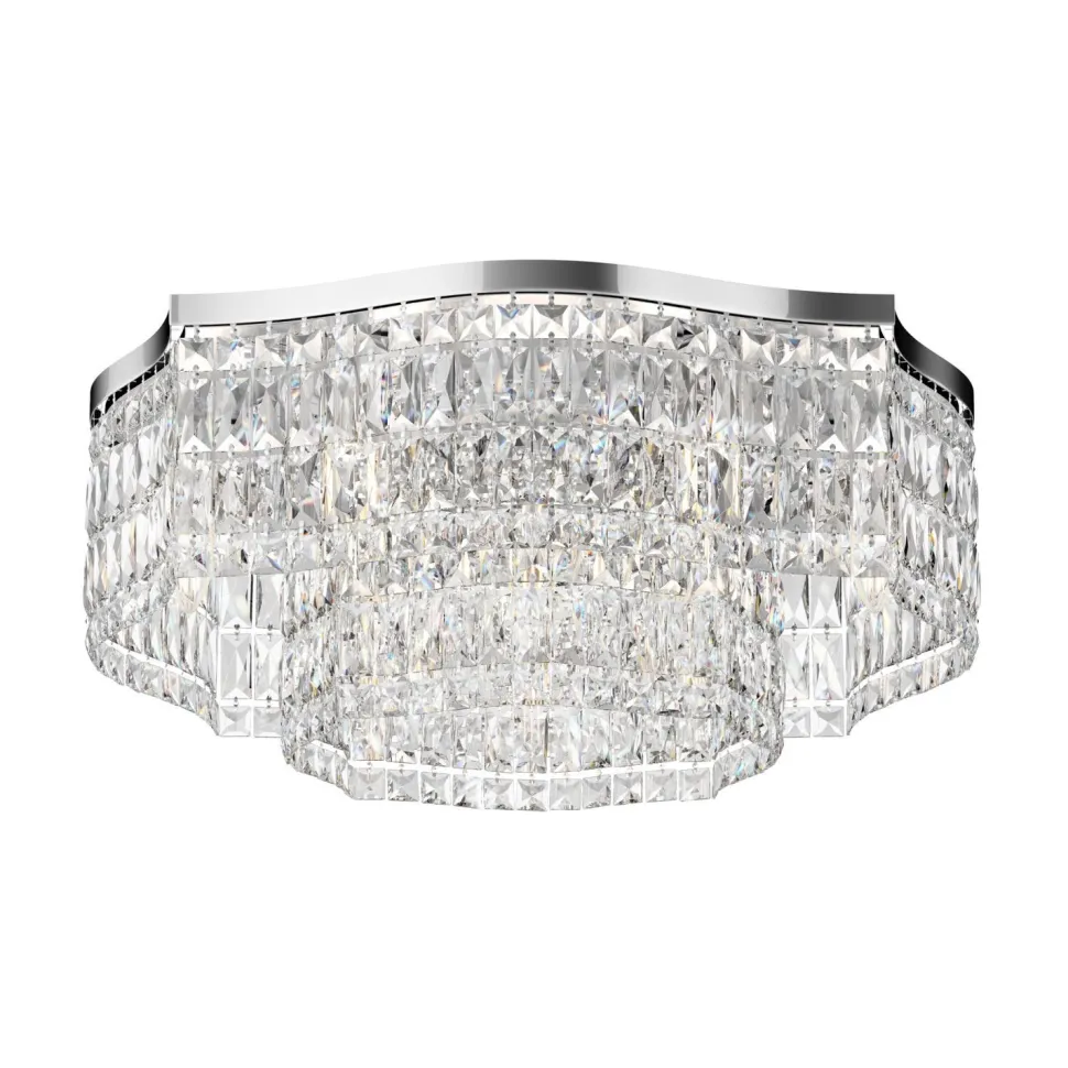 Deckenleuchte Metall B: 60 cm Chrom E14 rund Art Déco