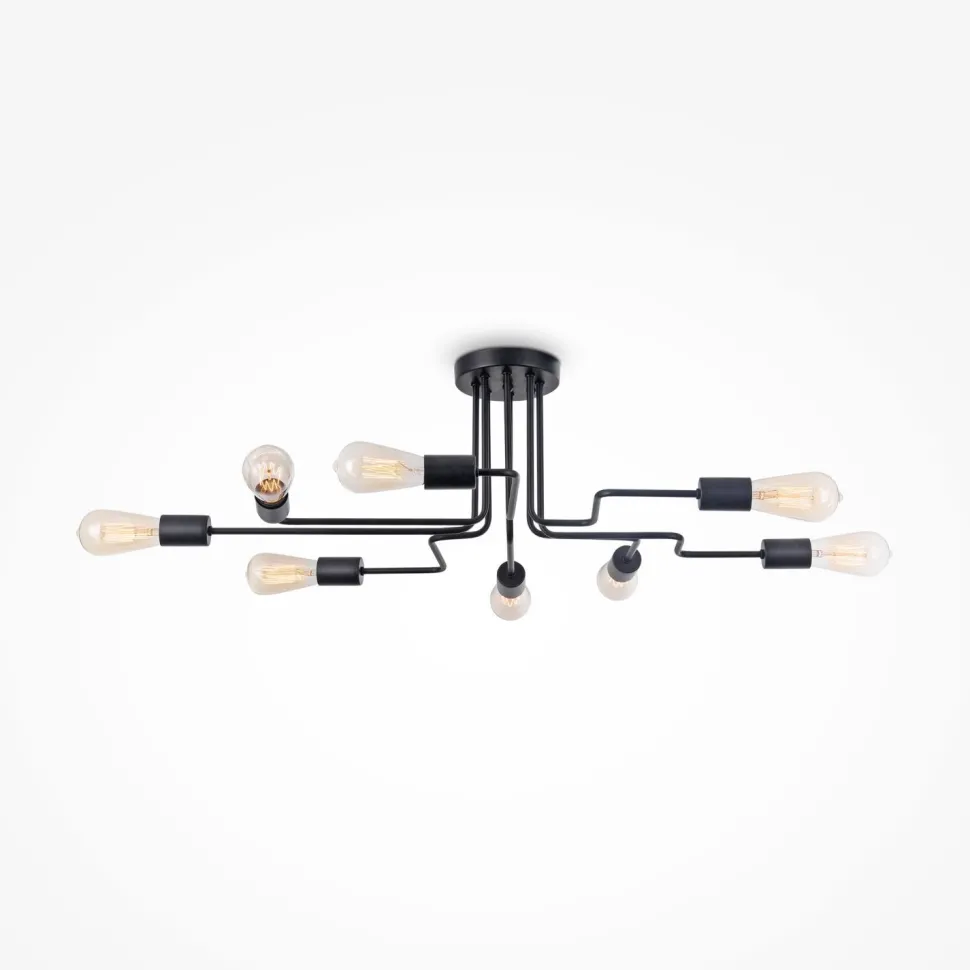 Deckenleuchte Metall E27 Schwarz Retro Design LENI