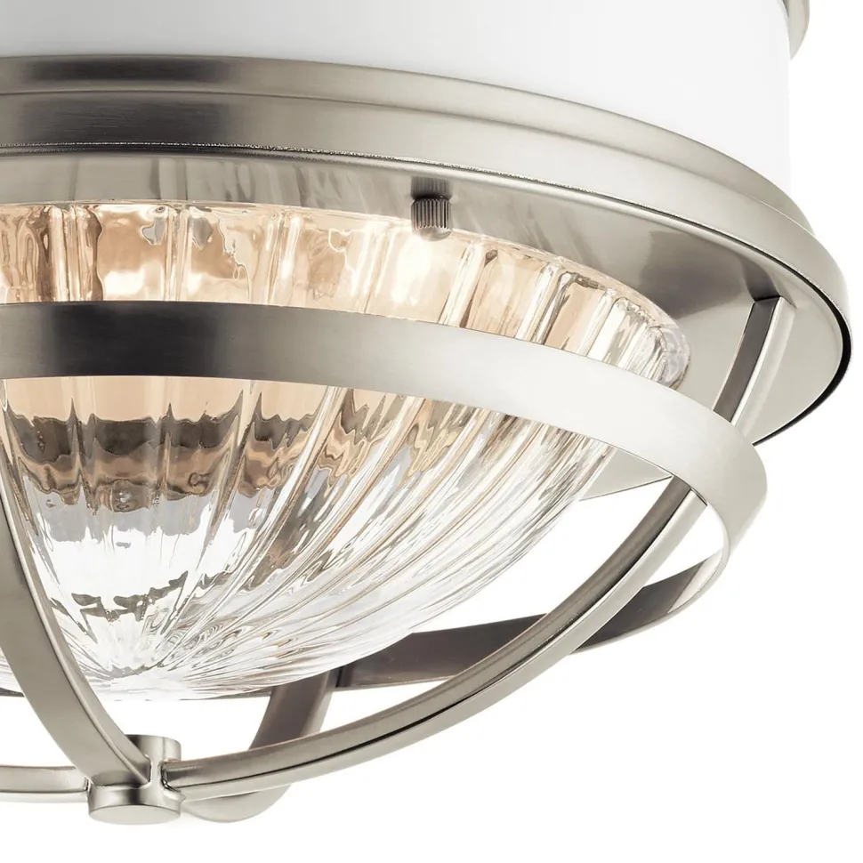 Deckenleuchte Metall Glas D: 30,5 cm rund 2x E27