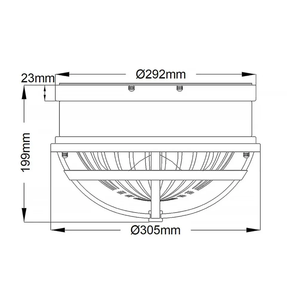 Deckenleuchte Metall Glas D: 30,5 cm rund 2x E27