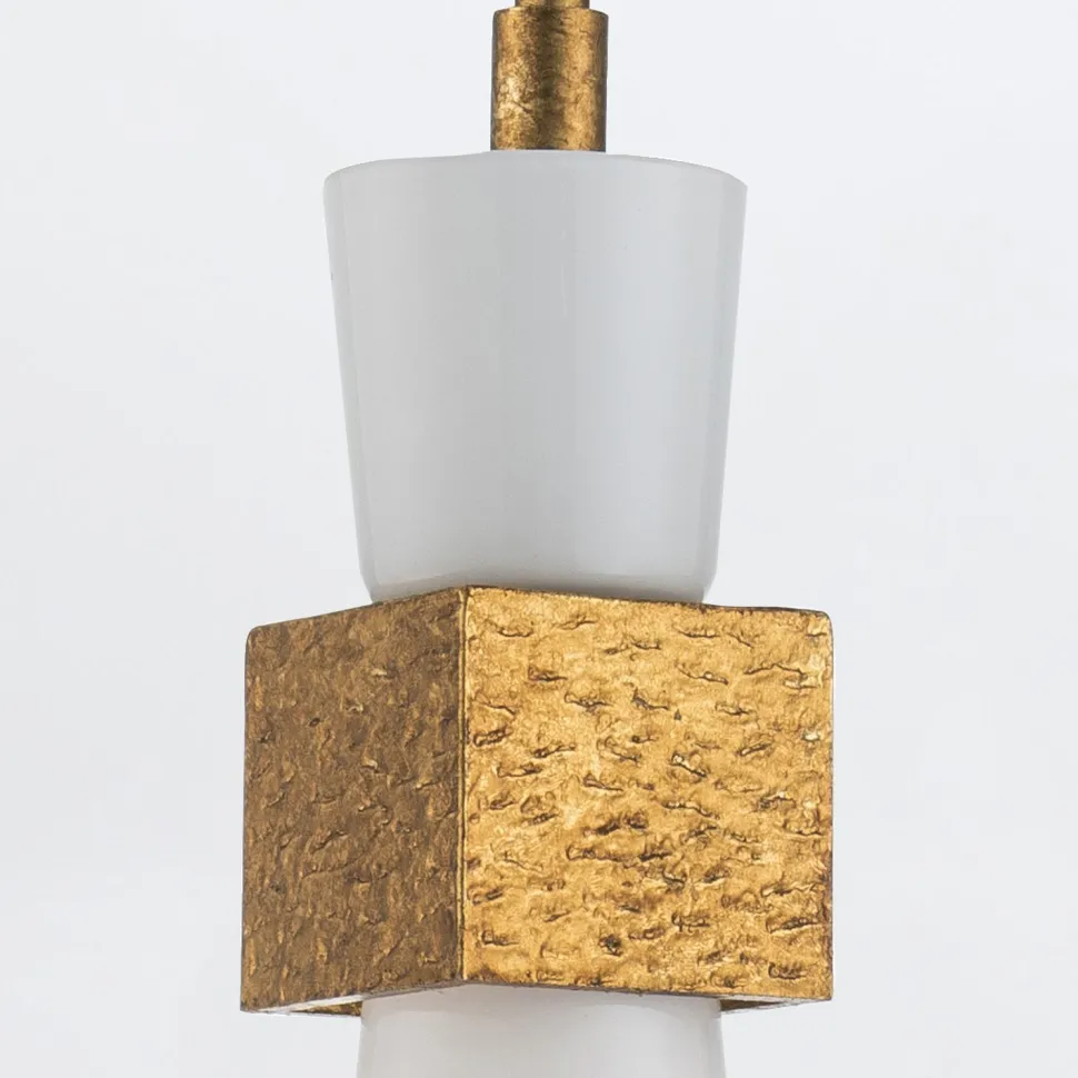 Deckenleuchte Metall Glas in Gold Antik Weiß E27 verstellbar