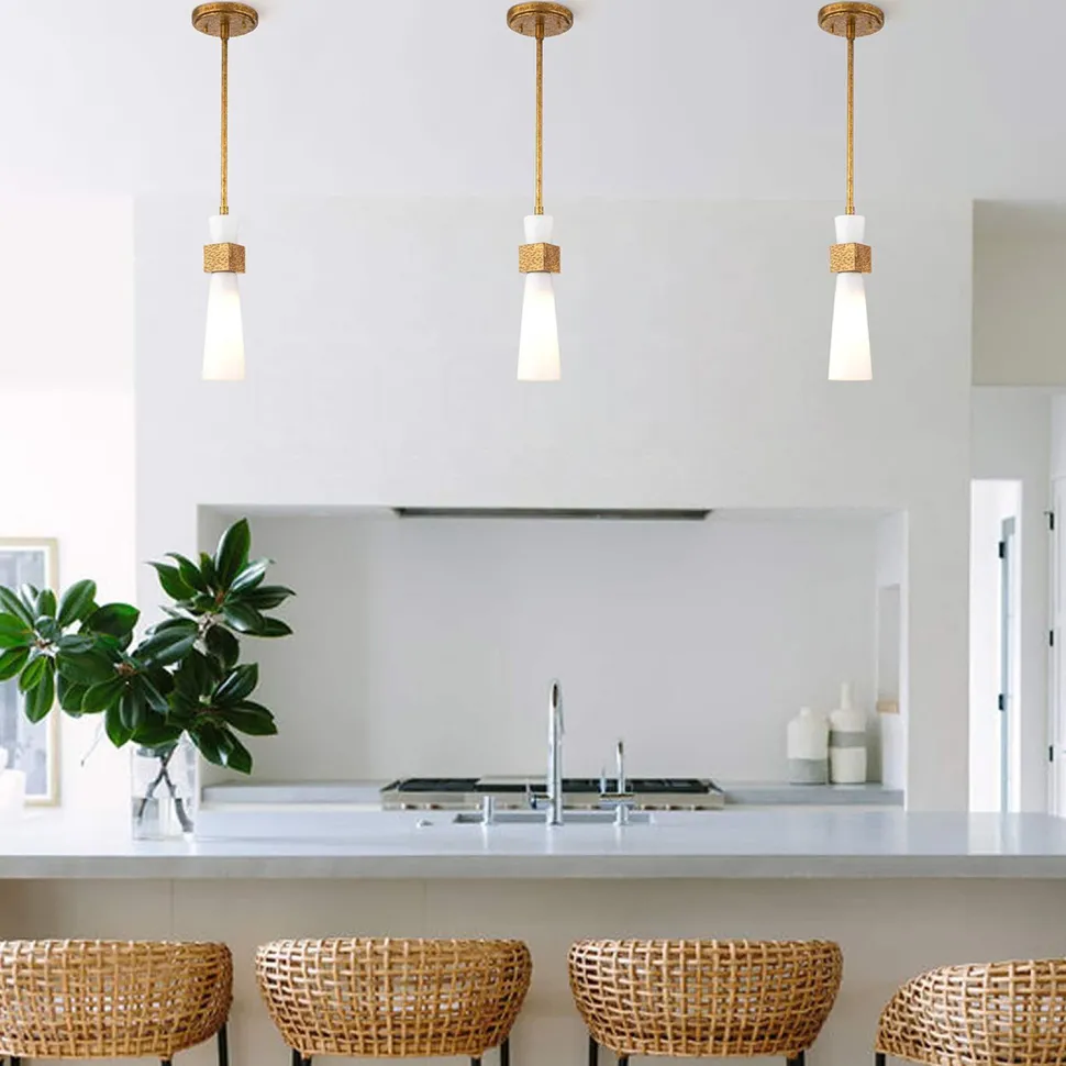 Deckenleuchte Metall Glas in Gold Antik Weiß E27 verstellbar