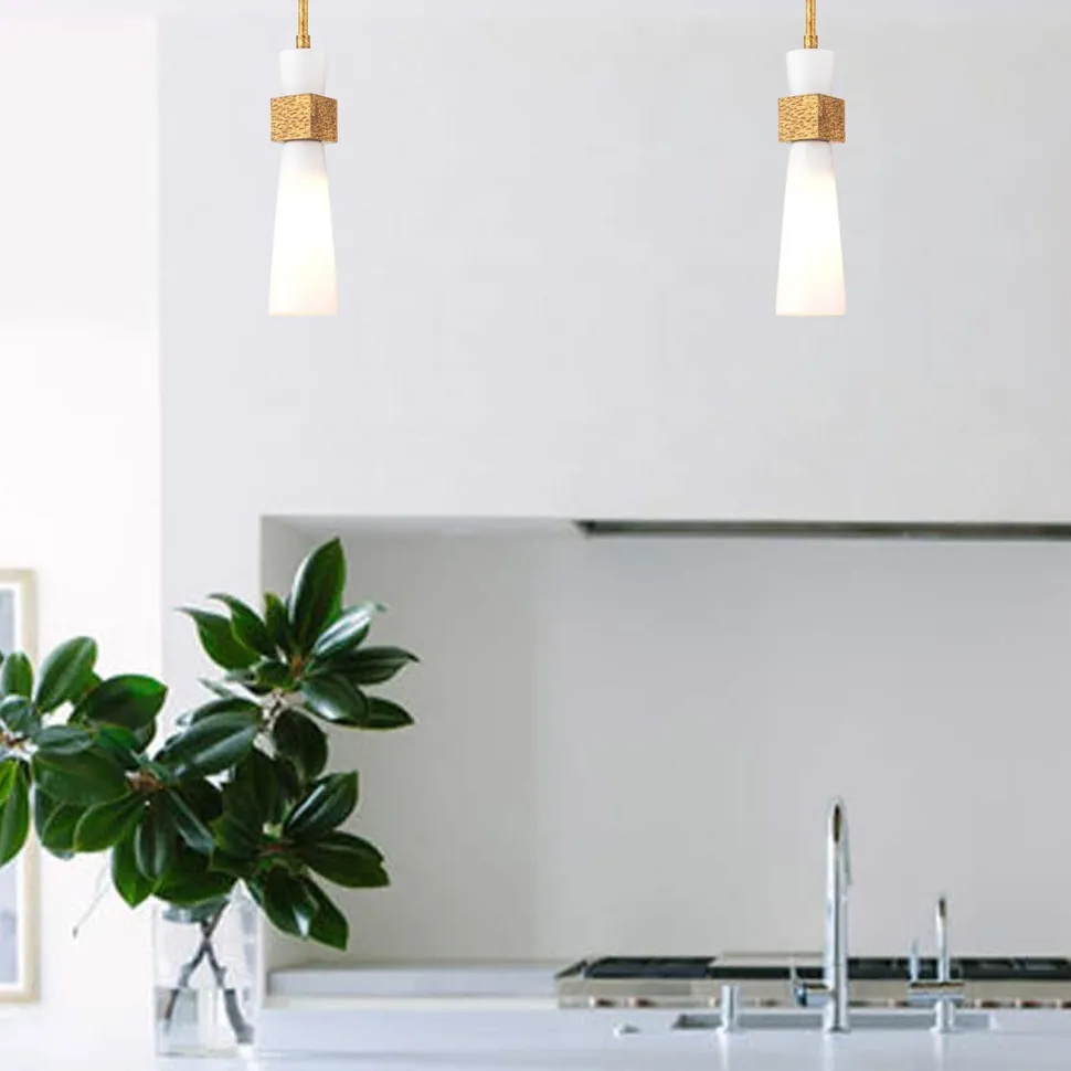 Deckenleuchte Metall Glas in Gold Antik Weiß E27 verstellbar