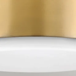 Deckenleuchte Metall Glas D: 30,5 cm rund 2x E27 Messing Weiß