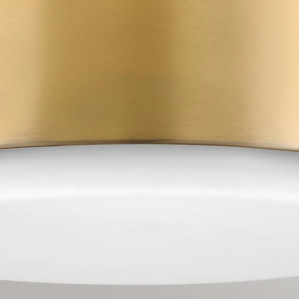 Deckenleuchte Metall Glas D: 30,5 cm rund 2x E27 Messing Weiß