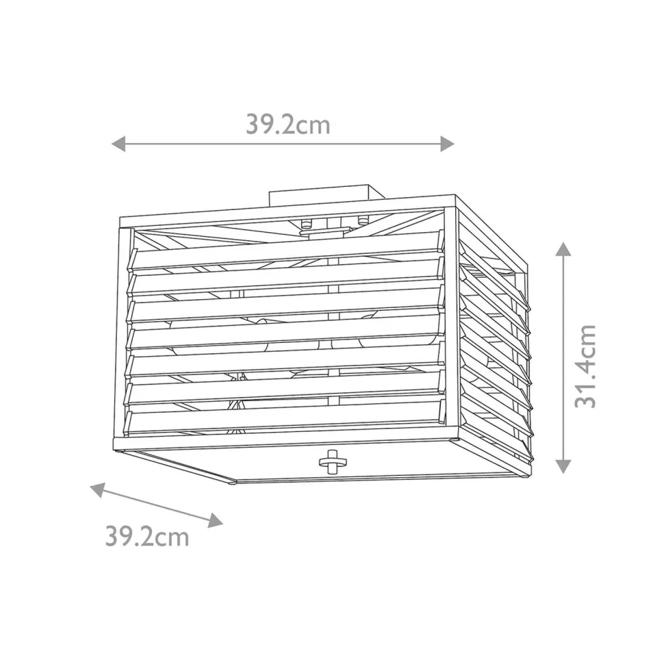 Deckenleuchte Metall Glas 39,2 cm breit Gunmetal Grau