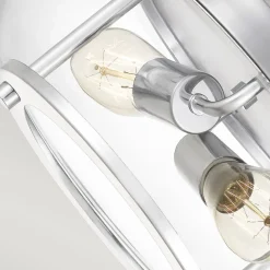 Deckenleuchte Metall Glas Ø 30,5 cm IP44 Chrom Bad