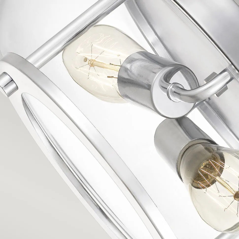 Deckenleuchte Metall Glas Ø 30,5 cm IP44 Chrom Bad