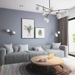 Deckenleuchte Metall Glas E14 131,5 cm breit Modern OLE