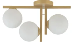 Deckenleuchte Metall Gold Weiß Kugel 3-flammig L:48 cm