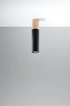 Deckenleuchte Metall Holz H: 30 cm Skandinavisch GU10