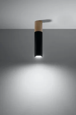 Deckenleuchte Metall Holz H: 30 cm Skandinavisch GU10