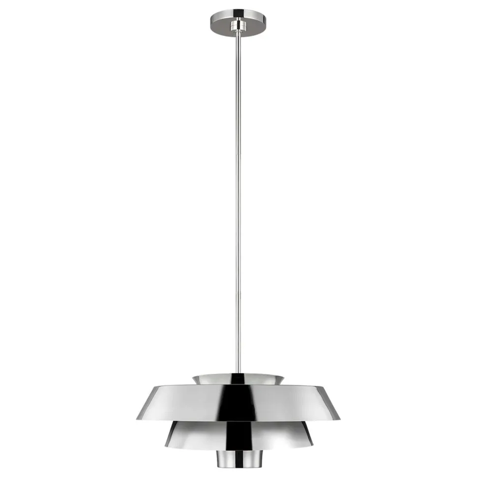 Deckenleuchte Metall in Nickel E27 Ø46cm Mid Century