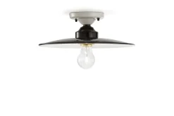 Deckenleuchte Metall Keramik D: 30 cm rund Weiß Schwarz