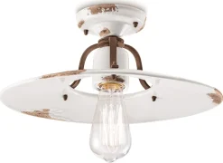 Deckenleuchte Metall Keramik E27 D: 40 cm rund Industrial