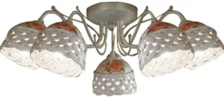 Deckenleuchte Metall Keramik E14 5-flammig Landhausstil