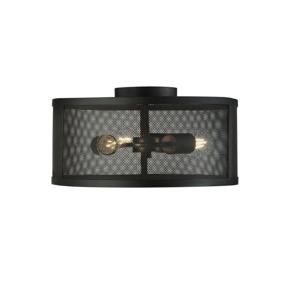 Deckenleuchte Metall rund Ø 45 cm 3x E27 Schwarz Retro