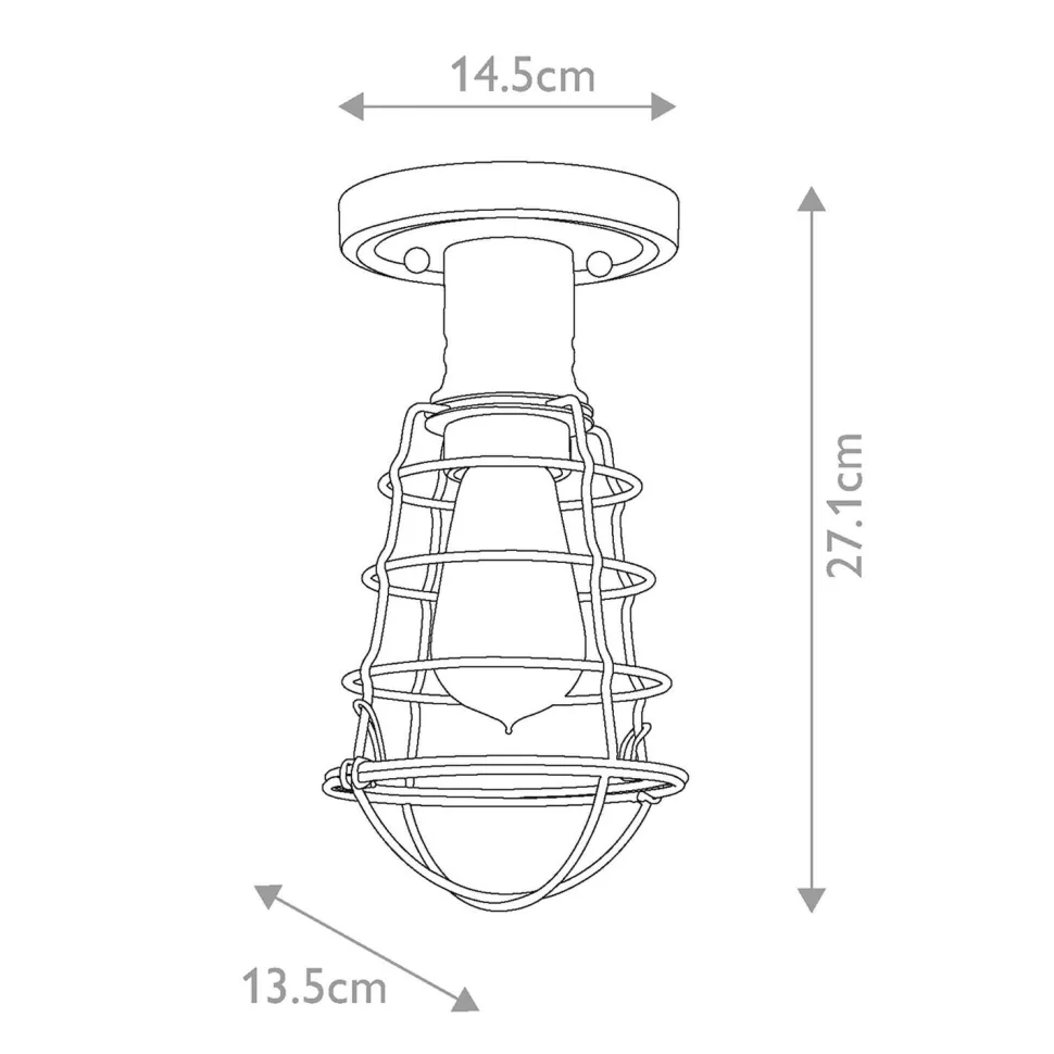 Deckenleuchte Metall rund Ø 14,5 cm in Bronze Antik