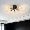 Deckenleuchte Metall Schwarz Gold Retro Design