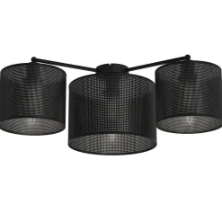 Deckenleuchte Metall Schwarz E27 3-flammig L:61 cm