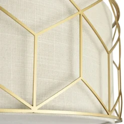 Deckenleuchte Metall Stoff E27 D: 57 cm rund Modern