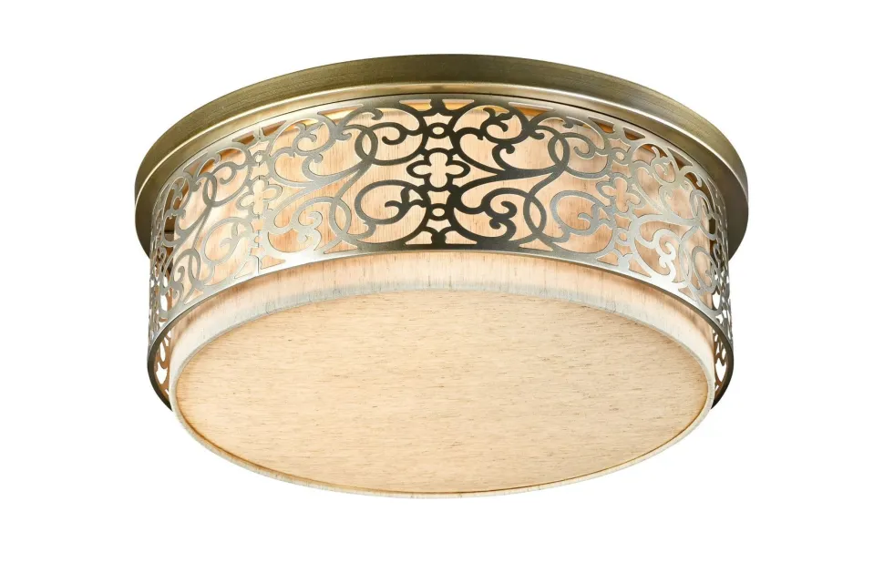 Deckenleuchte Metall Stoff D: 50 cm rund E27 Klassisch