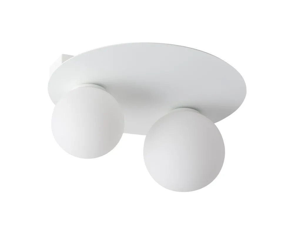 Deckenleuchte Metall Weiß Glas Kugeln Ø12,1 cm blendarm