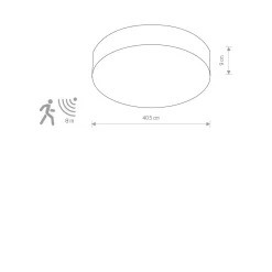 Deckenleuchte mit Bewegungsmelder rund Ø 40,5 cm 3x E14