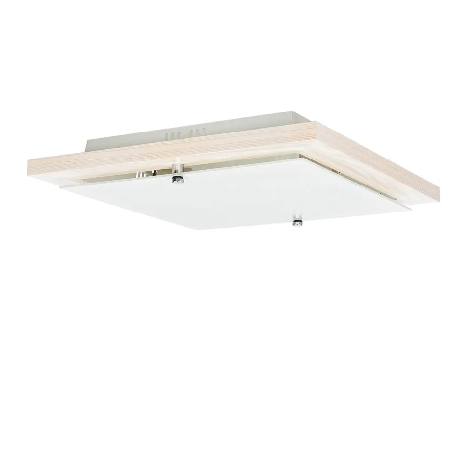 Deckenleuchte mit Holz Weiß Wohnzimmer eckig