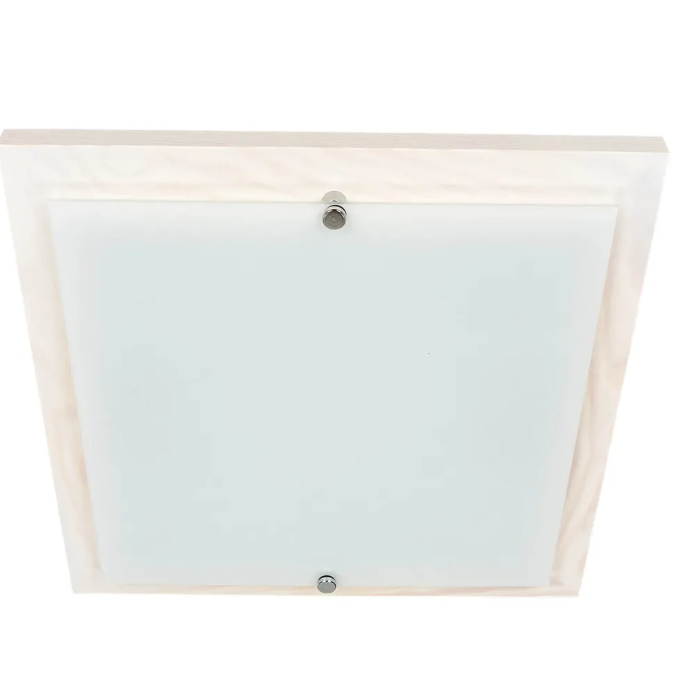 Deckenleuchte mit Holz Weiß Wohnzimmer eckig