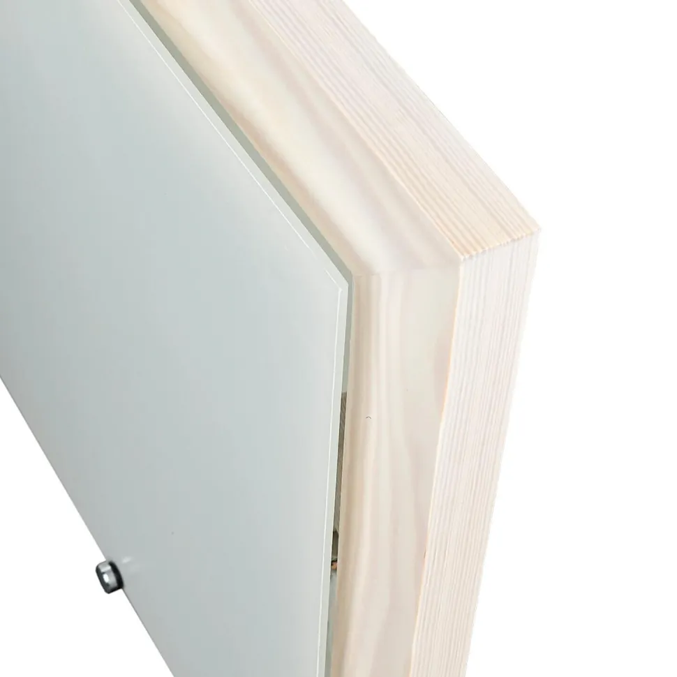 Deckenleuchte mit Holz Weiß Wohnzimmer eckig