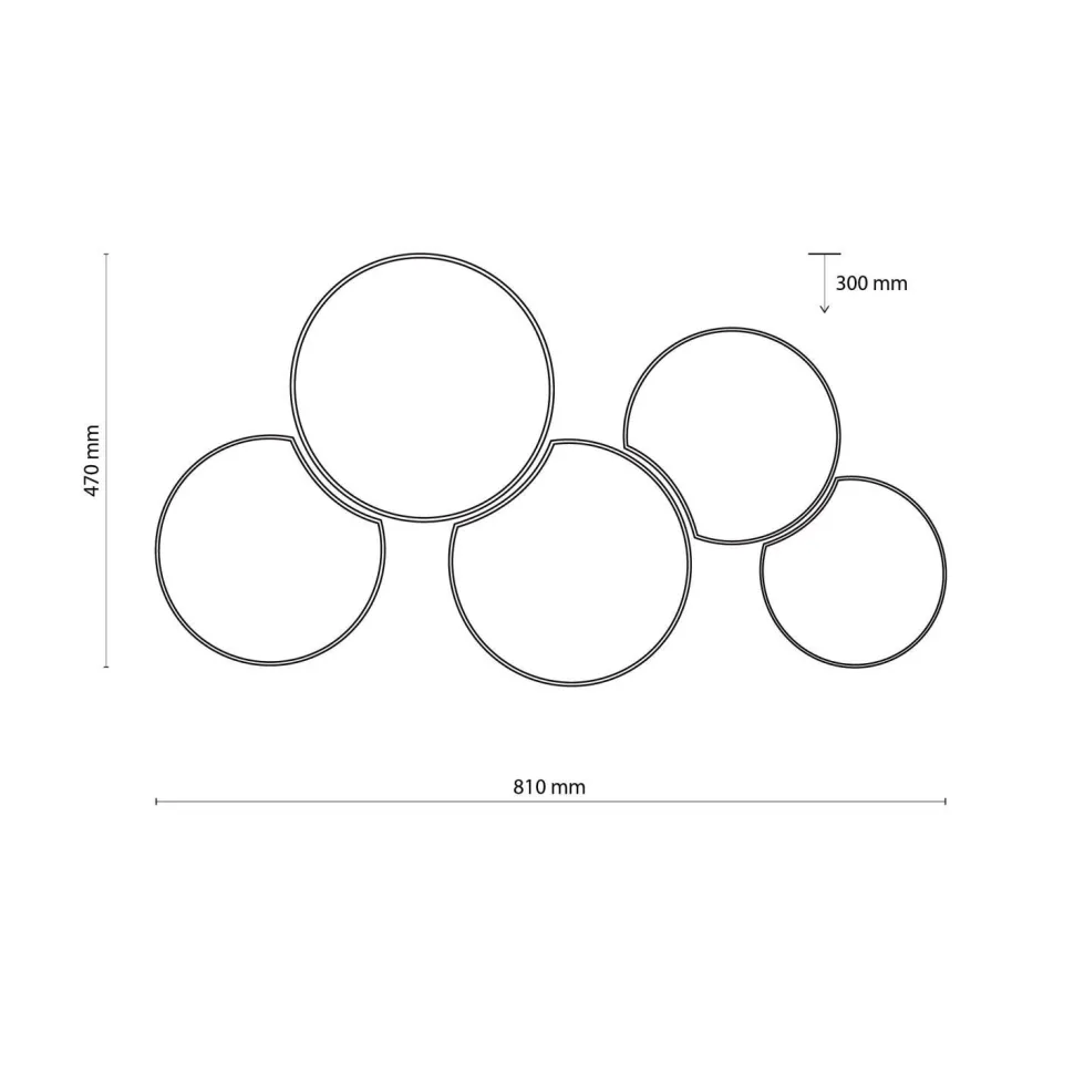 Deckenleuchte Modern 5-flammig Schwarz Gold blendarm E27