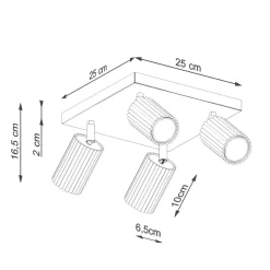 Deckenleuchte Modern 4-flammig GU10 B: 25 cm klein schwenkbar