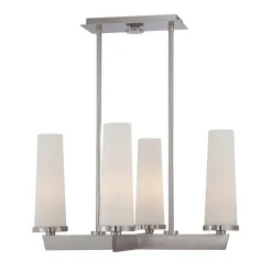 Deckenleuchte Modern in Nickel Weiß Höhe verstellbar