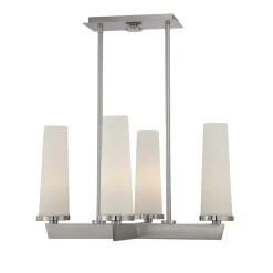 Deckenleuchte Modern in Nickel Weiß Höhe verstellbar