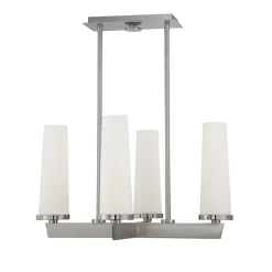 Deckenleuchte Modern in Nickel Weiß Höhe verstellbar