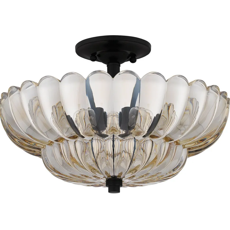 Deckenleuchte Rauchglas rund Ø 39,5 cm 4x E14