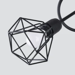 Deckenleuchte Retro Metall Schwarz 48 cm breit 3-flammig