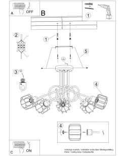 Deckenleuchte Retro Metall Schwarz starr TISTA