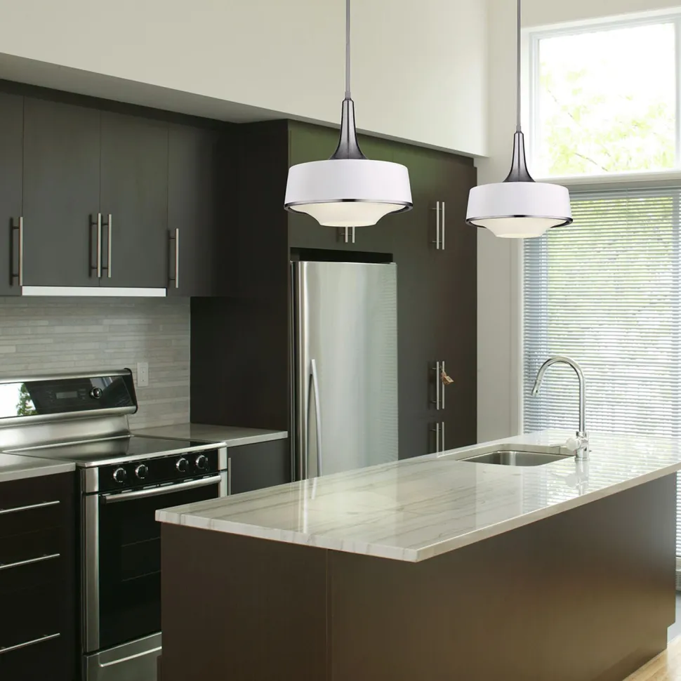 Deckenleuchte Retro Weiß blendarm Metall Glas TELVILA