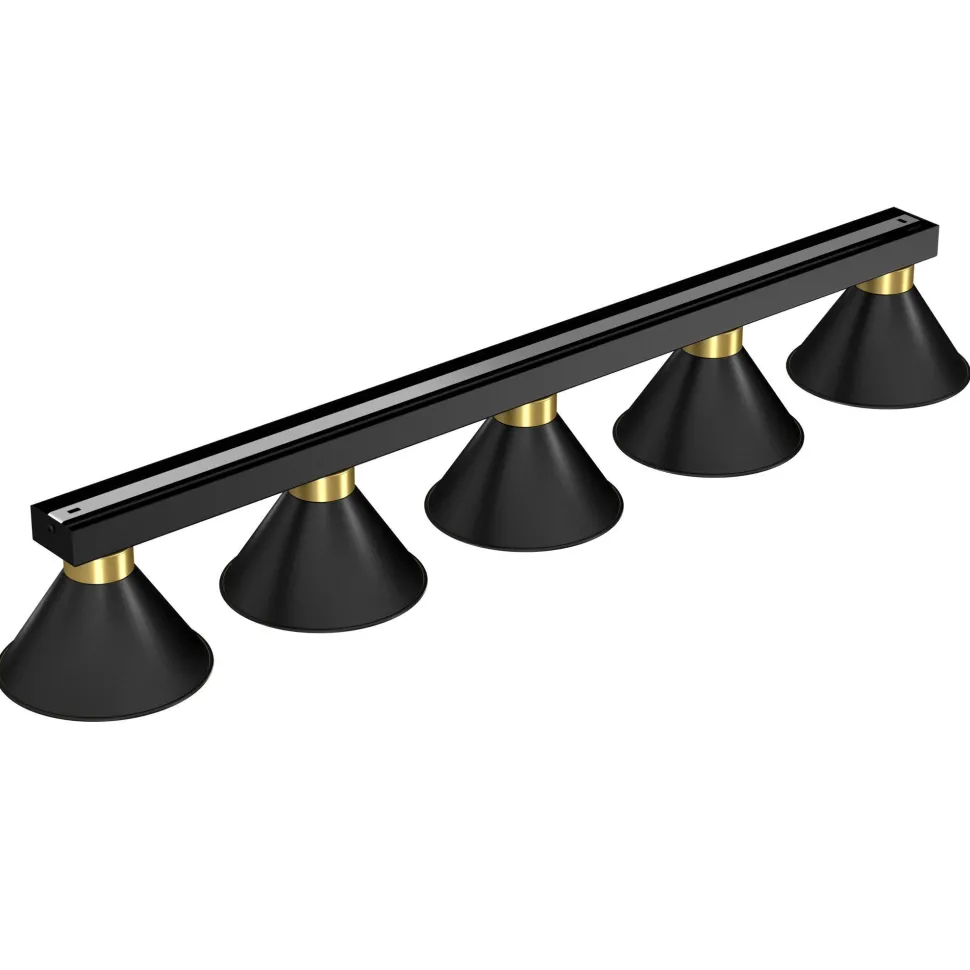 Deckenleuchte RIAN Metall 5-flammig Schwarz Gold