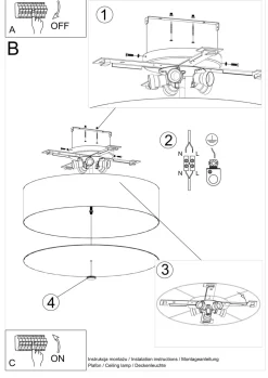 Deckenleuchte rund Ø 60 cm blendarm Stoff Glas 5x E27