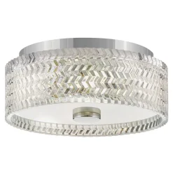 Deckenleuchte rund Ø 30,5 cm Chrom E27 Kristall Schirm