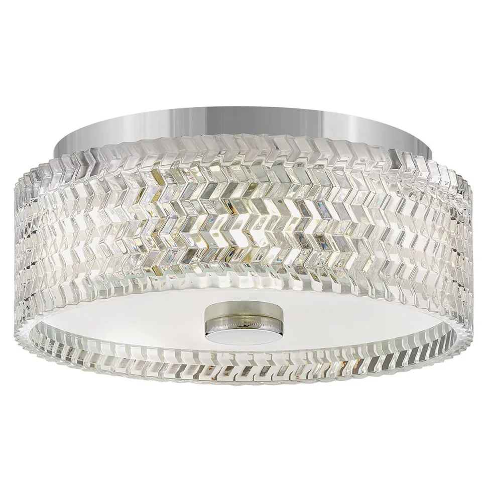 Deckenleuchte rund Ø 30,5 cm Chrom E27 Kristall Schirm