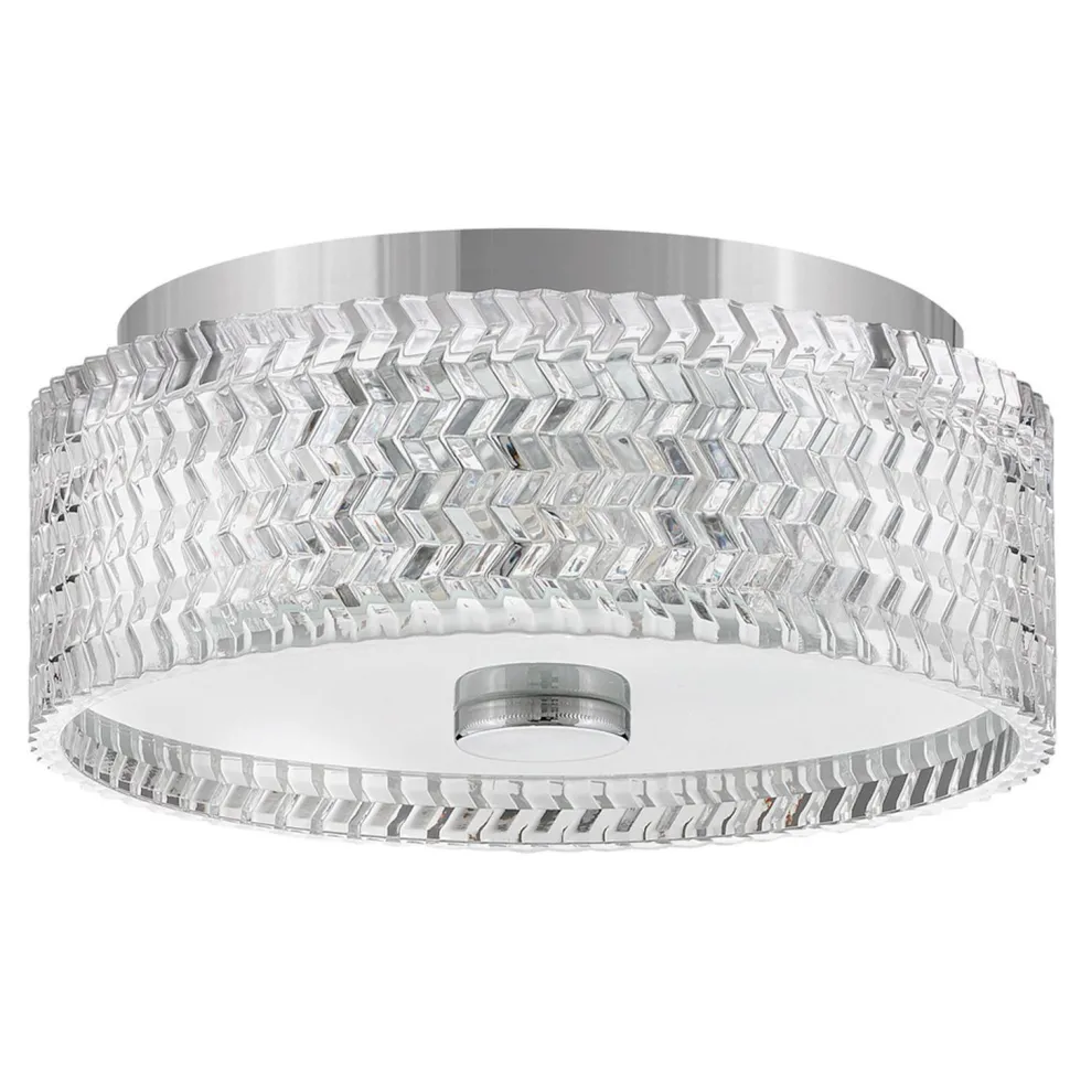 Deckenleuchte rund Ø 30,5 cm Chrom E27 Kristall Schirm