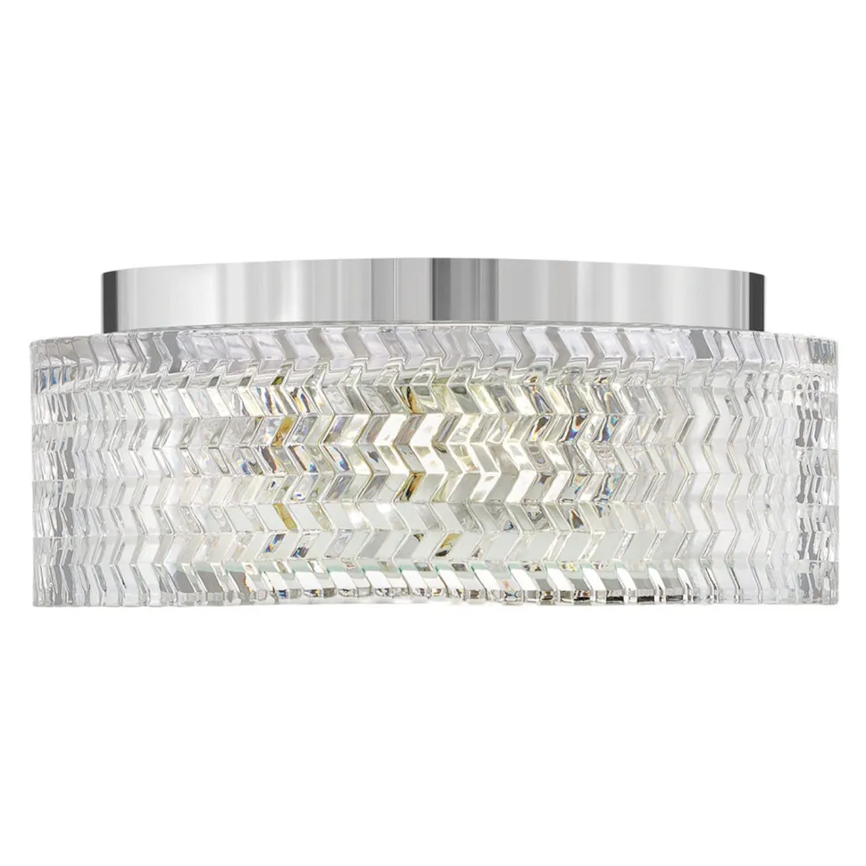 Deckenleuchte rund Ø 30,5 cm Chrom E27 Kristall Schirm