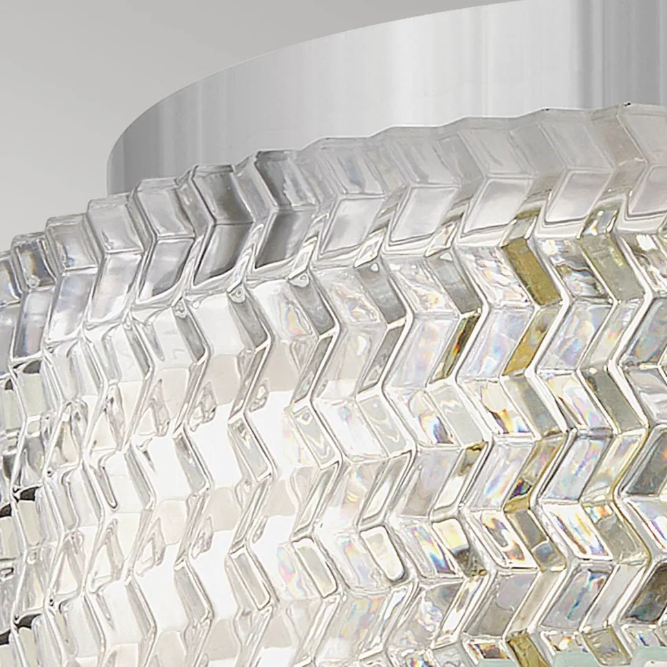 Deckenleuchte rund Ø 30,5 cm Chrom E27 Kristall Schirm